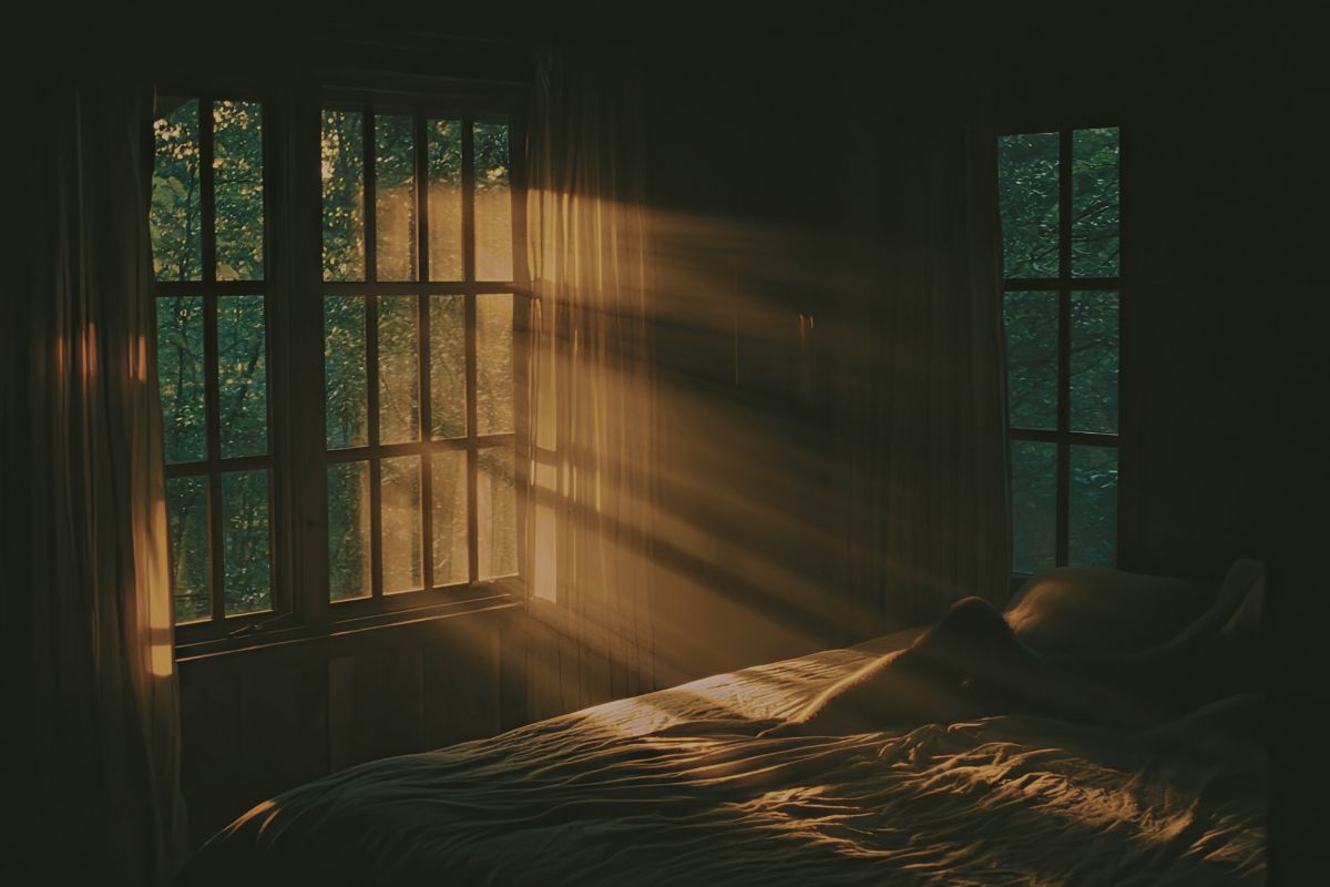 Morning light shining through window